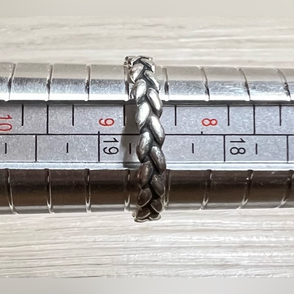 Vintage Designer Signed IBB Sterling Silver Wheat Ring, Size 8.5, 1.4g - Picture 7 of 7